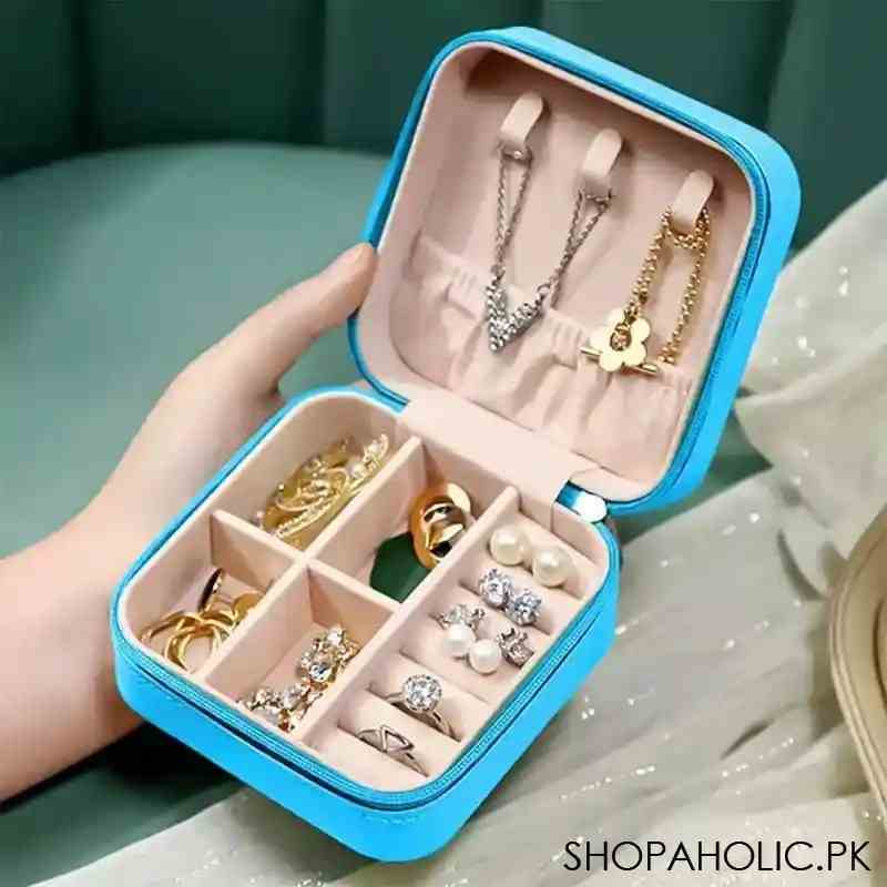 Mini Portable Travel Jewelry Leather Storage Box Organizer