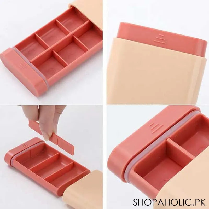 mini portable travel medical case 6 slots pill organizer image3