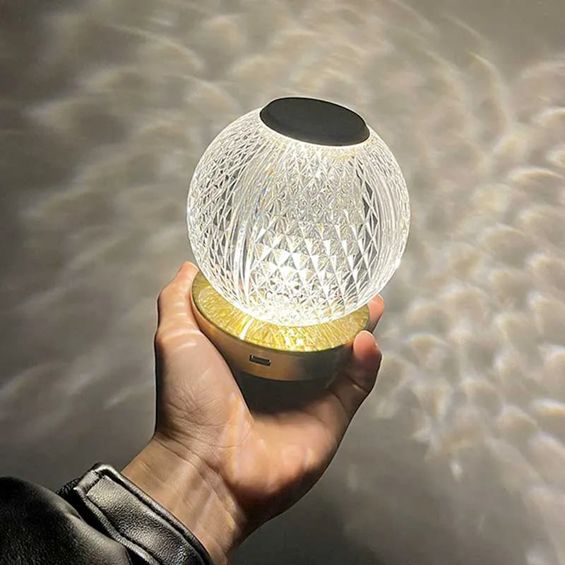 mini round ball acrylic crystal led lamp main image