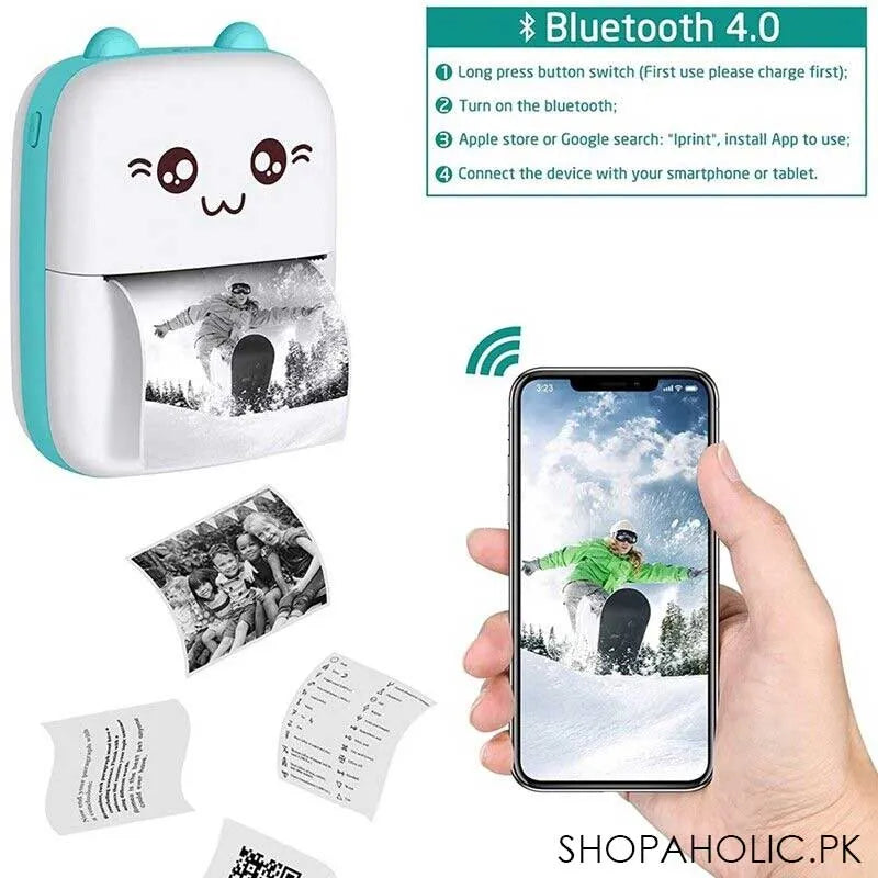 mini thermal photo label portable instant printer with paper roll image7