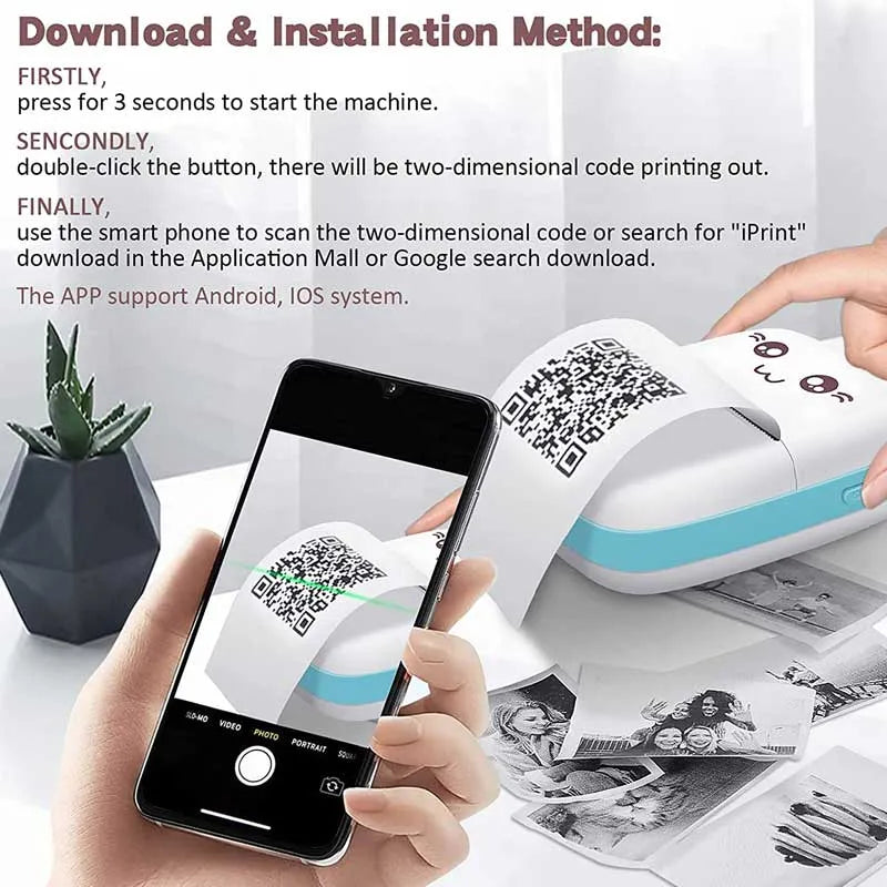 mini thermal photo label portable instant printer with paper roll image8