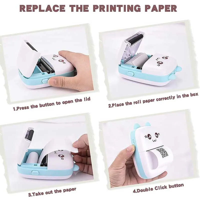 mini thermal photo label portable instant printer with paper roll image9