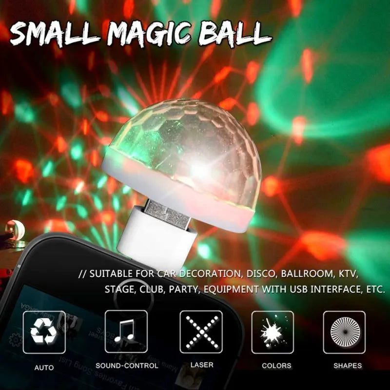 mini usb led magic ball disco light main image