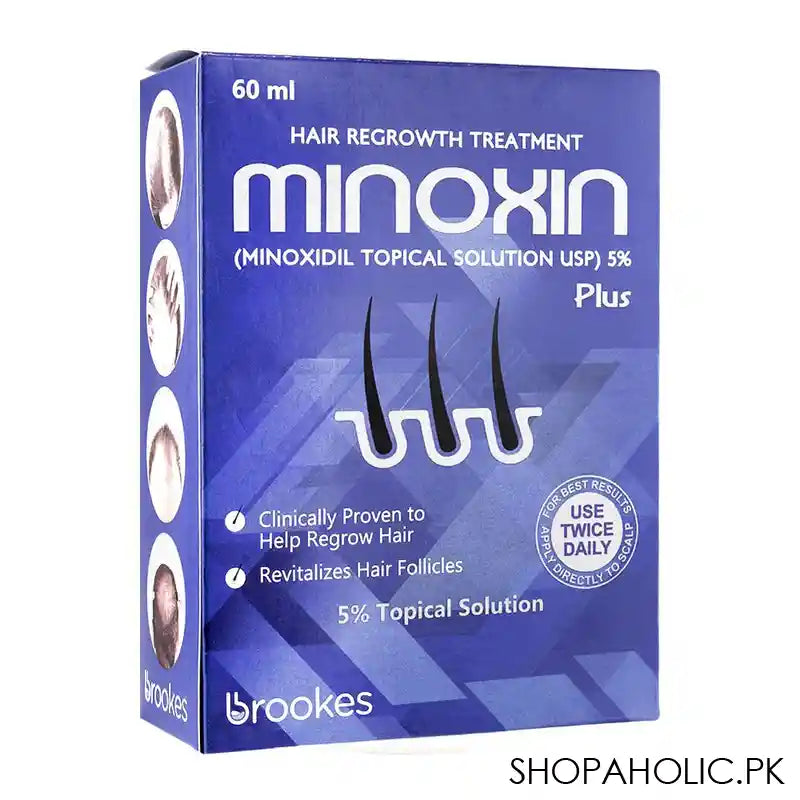 Minoxin Hair Regrowth Treatment, Minoxidil 5% Tropical Solution, 60ml - Main Image