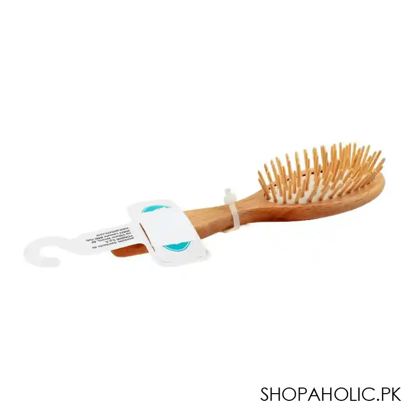 Mira Hair Brush, Small, Oval Shape, Wooden Style, No. 322 - Image 3