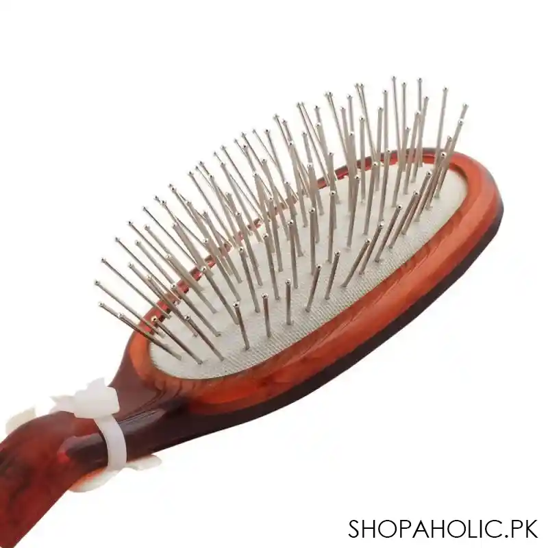 mira hair brush with steel pins, small, oval shape, brown color, no. 345 image2