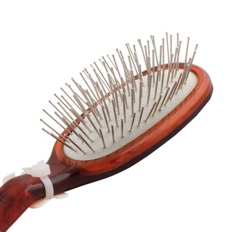 mira hair brush with steel pins, small, oval shape, brown color, no. 345 image2