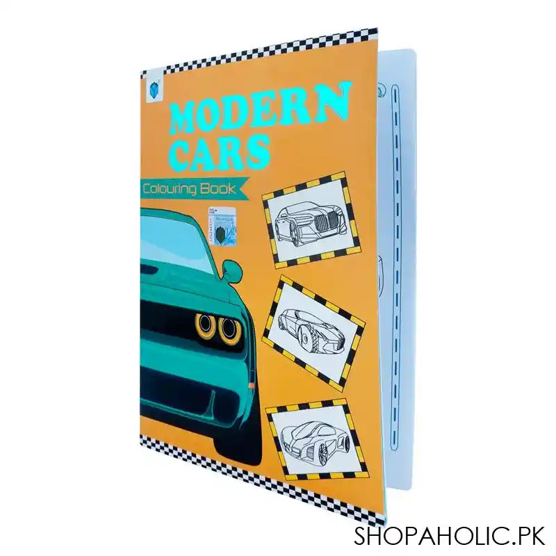 Modern Cars Coloring Book - Main Image