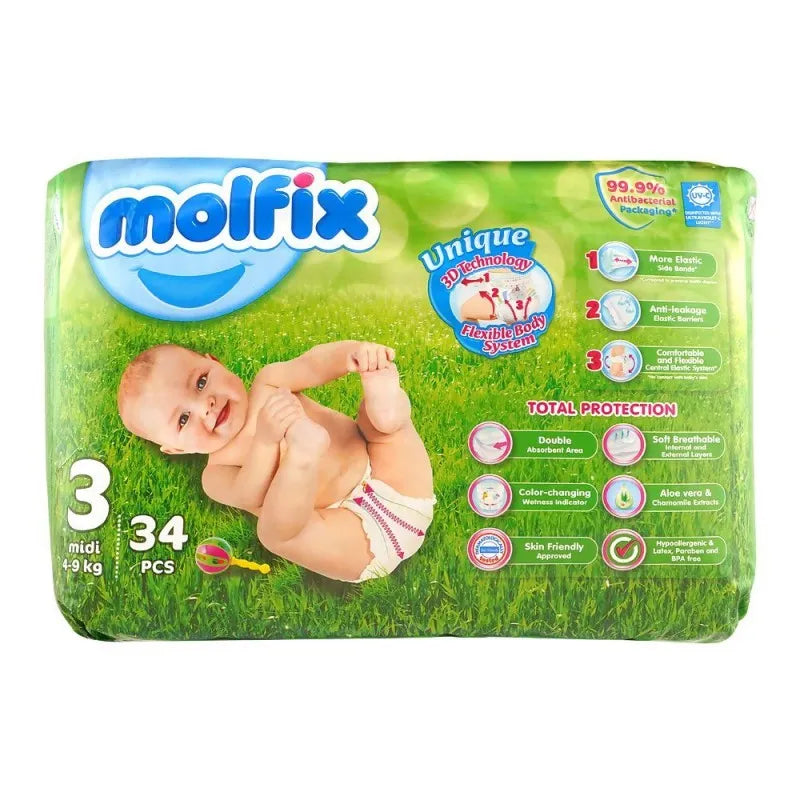 molfix diaper 3 midi 4 9 kg, 34 pack image2