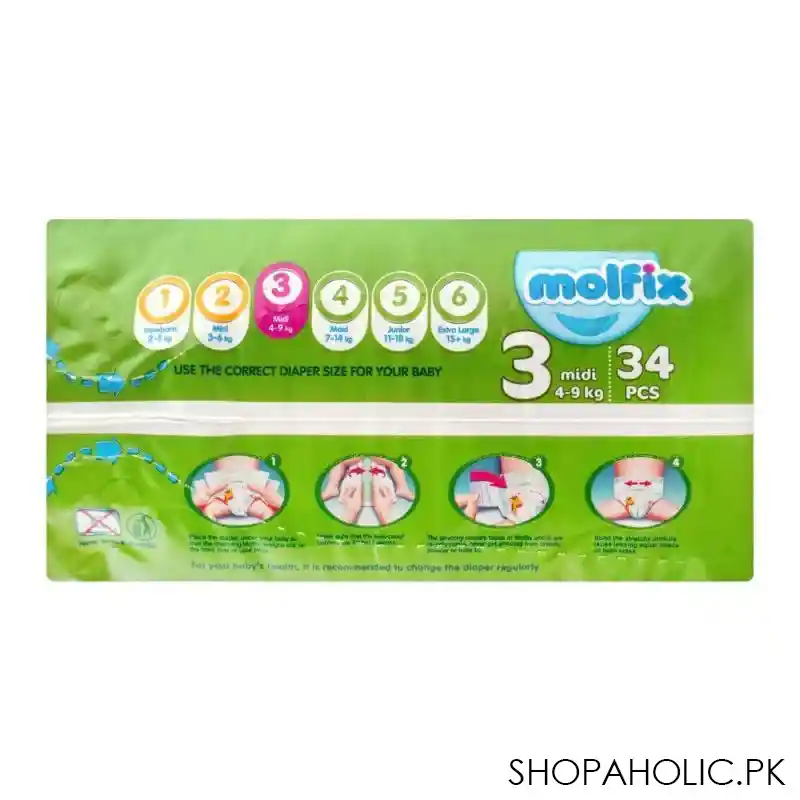 molfix diaper 3 midi 4 9 kg, 34 pack image3