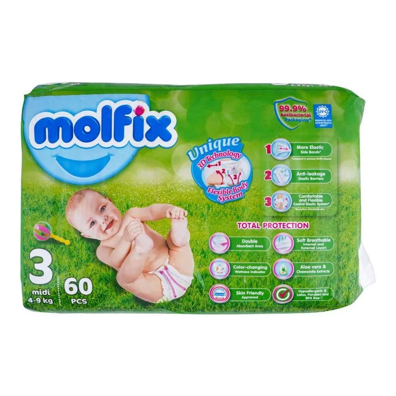 molfix diaper 3, midi, 4 9kg, 60's image2