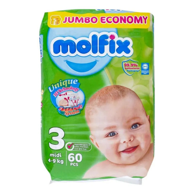 molfix diaper 3, midi, 4 9kg, 60's main image