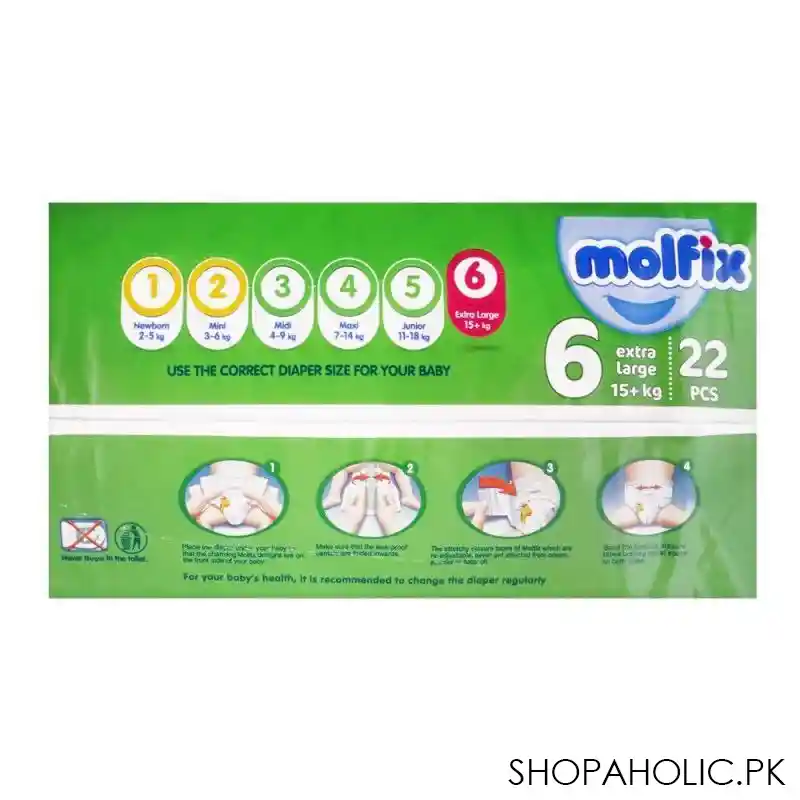 molfix diaper, no 6, extra large, 15+ kg, 22 pack image4