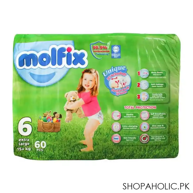 molfix diaper no. 6, extra large, mega pack, 15+ kg, 60 pack image2