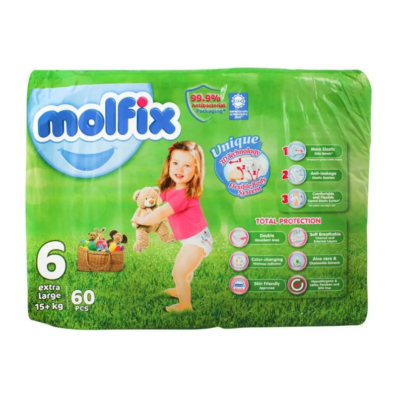 molfix diaper no. 6, extra large, mega pack, 15+ kg, 60 pack image2