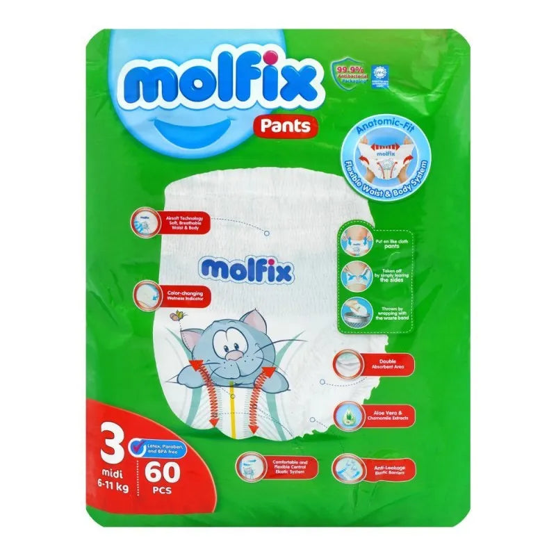 molfix pants no. 3 midi, 6 11 kg, 60 pack image2