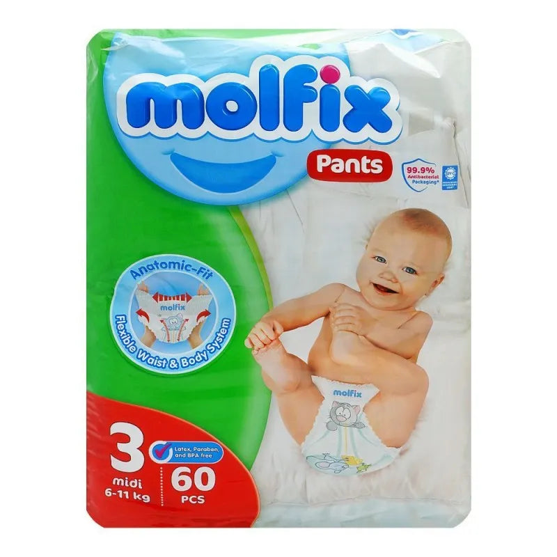 molfix pants no. 3 midi, 6 11 kg, 60 pack main image