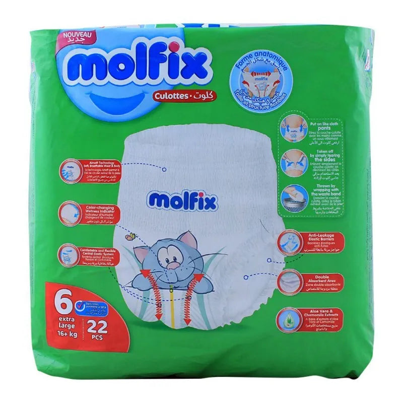 molfix pants no. 6, extra large 16+ kg, 22 pack image2