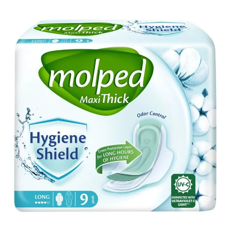 molped maxi thick hygiene shield pads, 9 long main image