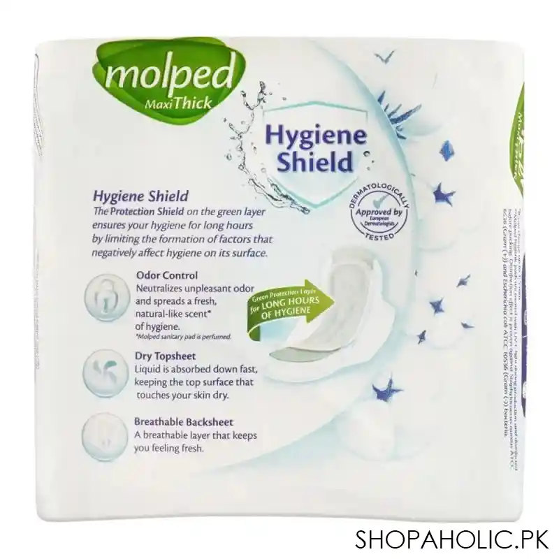 molped maxi thick hygiene shield pads, extra long, 8 pack image2