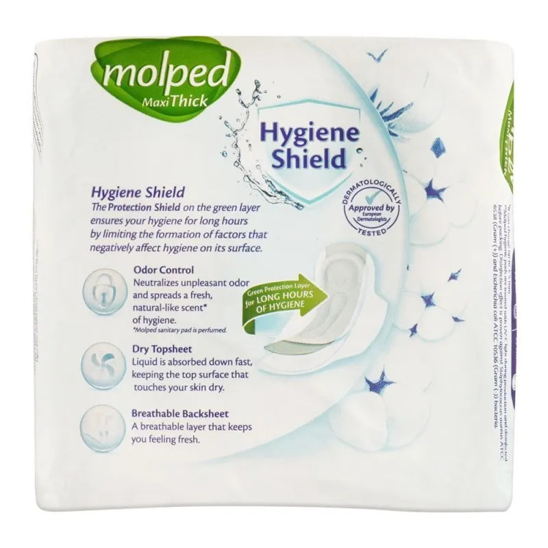 molped maxi thick hygiene shield pads, extra long, 8 pack image2