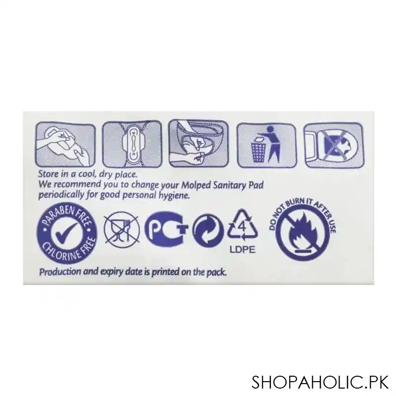 molped maxi thick hygiene shield pads, extra long, 8 pack image4