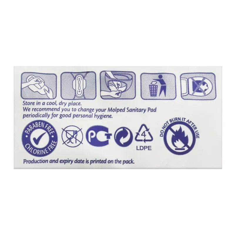 molped maxi thick hygiene shield pads, extra long, 8 pack image4