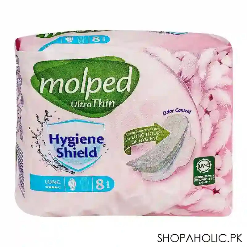 Molped Ultra Thin Hygiene Shield Odor Control Pads long , 8-Pack - Main Image