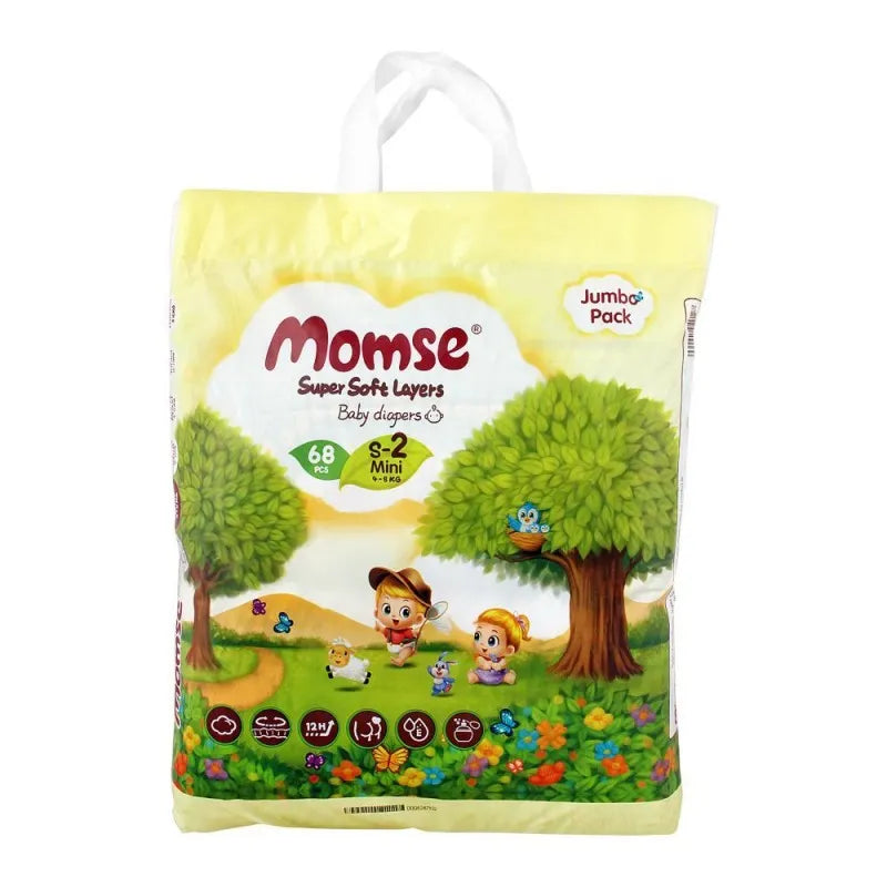 momse baby diapers, s 2 mni, 4 8 kg, 68 pack main image