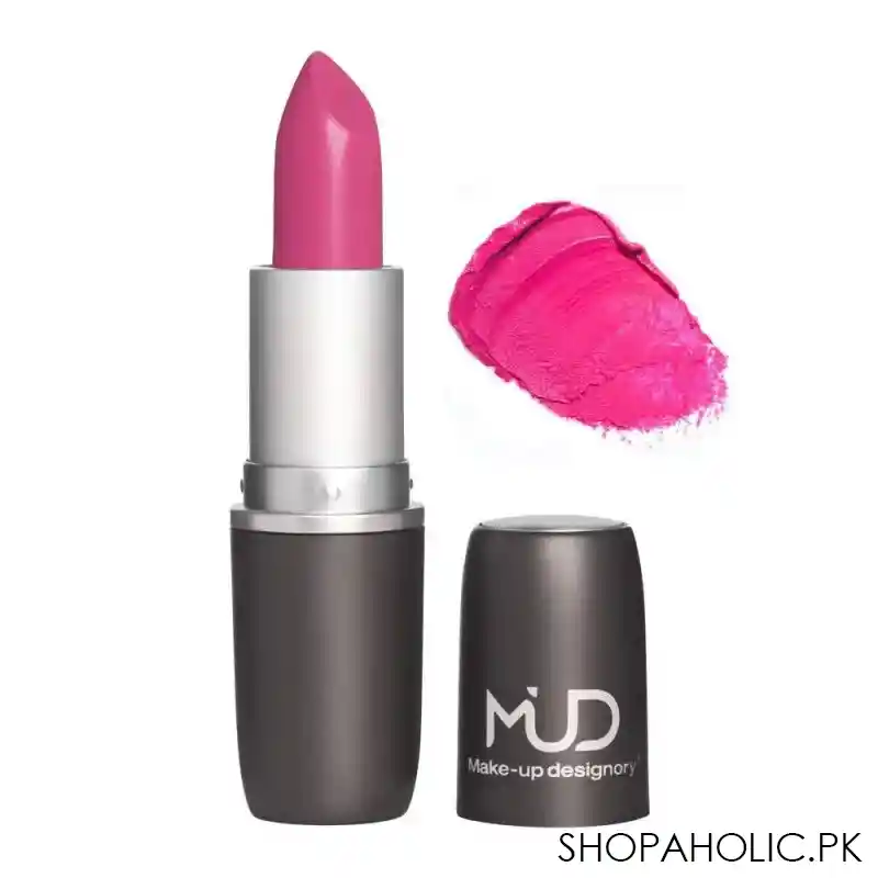 mud makeup designory satin lipstick, flirt main image