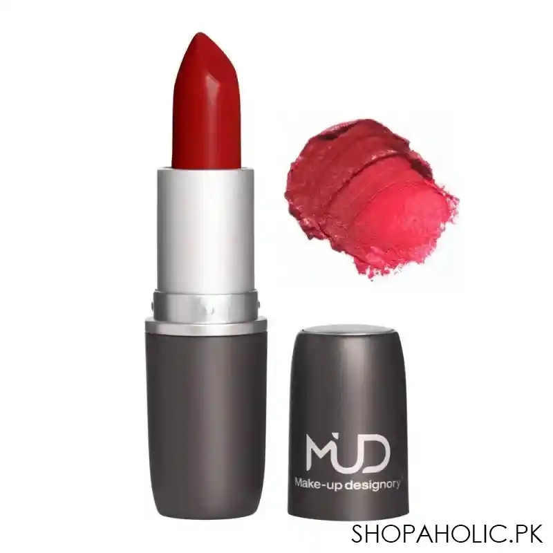 mud makeup designory satin lipstick, lady bug main image