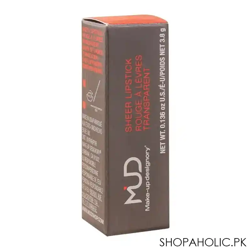 mud makeup designory sheer lipstick, mai tai image4