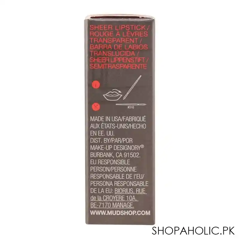 mud makeup designory sheer lipstick, mai tai image5