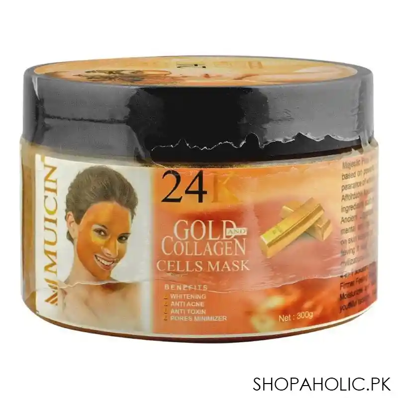 muicin 24k gold & collagen peel off mask, softening skin, 300g image2