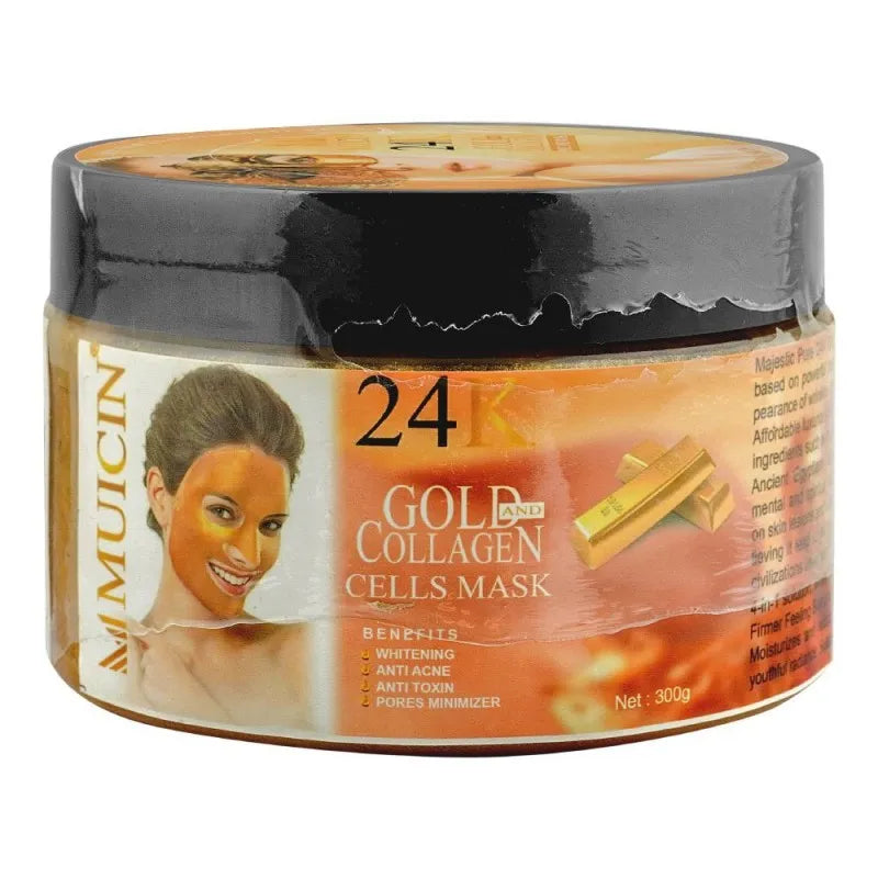 muicin 24k gold & collagen peel off mask, softening skin, 300g image2