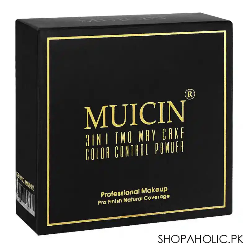 Muicin 3-In-1 Two Way Cake Color Control Compact Face Powder, 100 Fair - Main Image