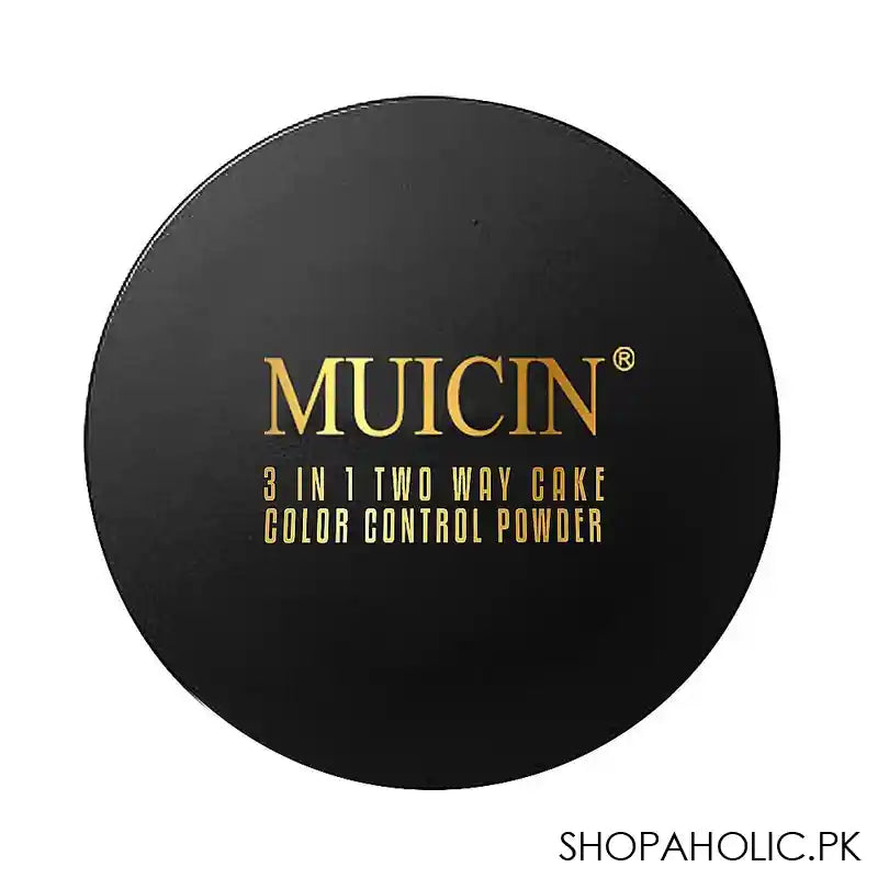 Muicin 3-In-1 Two Way Cake Color Control Compact Face Powder, 100 Fair - Image 5