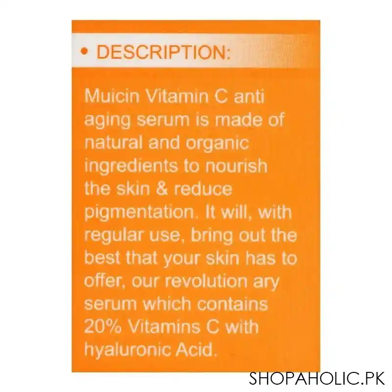 muicin anti aging vitamin c face serum, 30ml image4