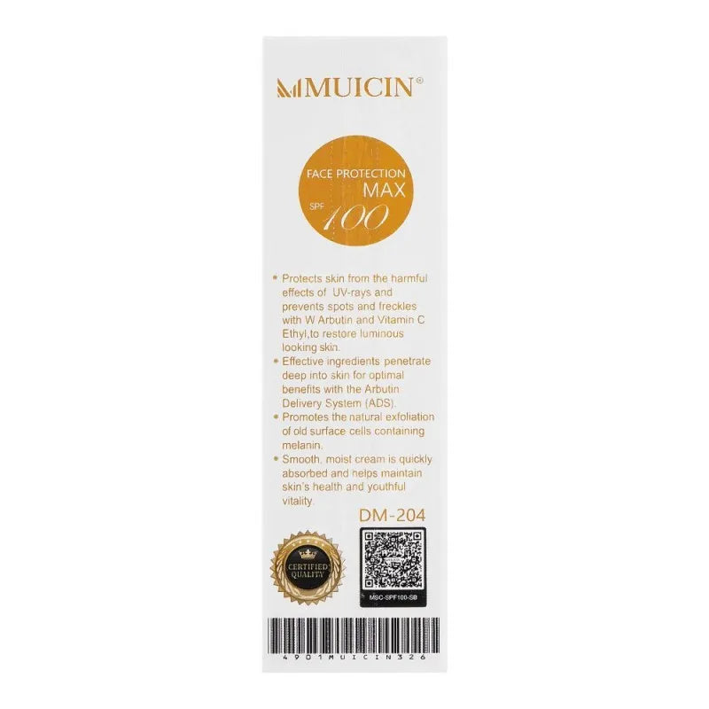 muicin fluide defence face & body spf 100 sunblock, 40ml image2