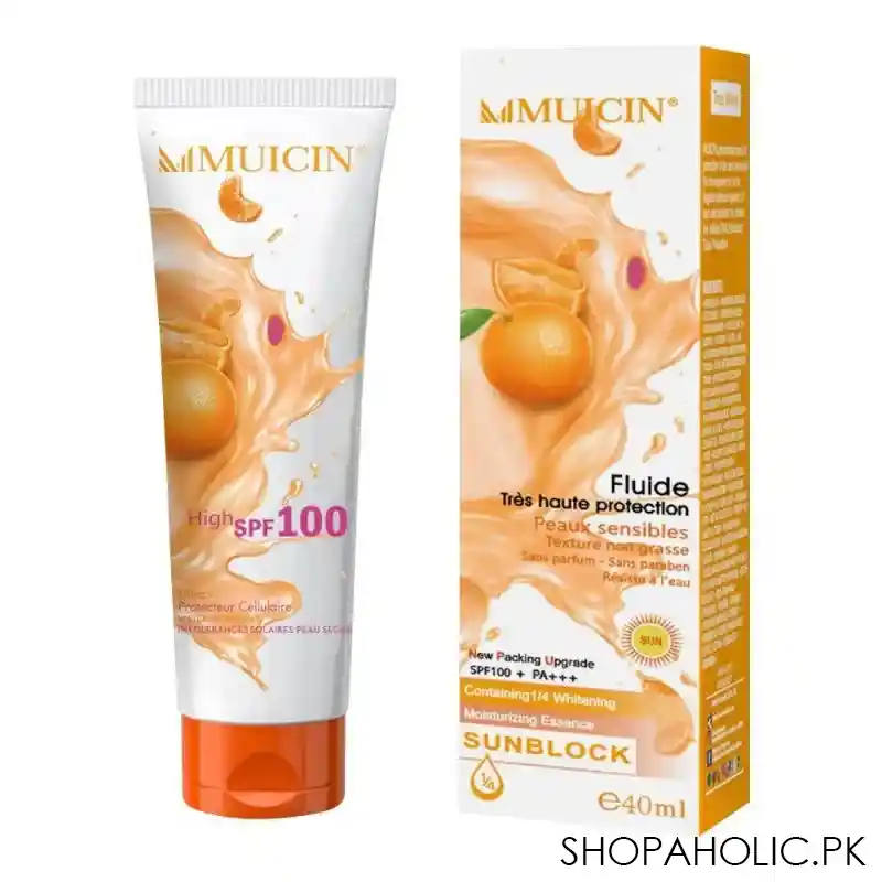 muicin fluide defence face & body spf 100 sunblock, 40ml main image