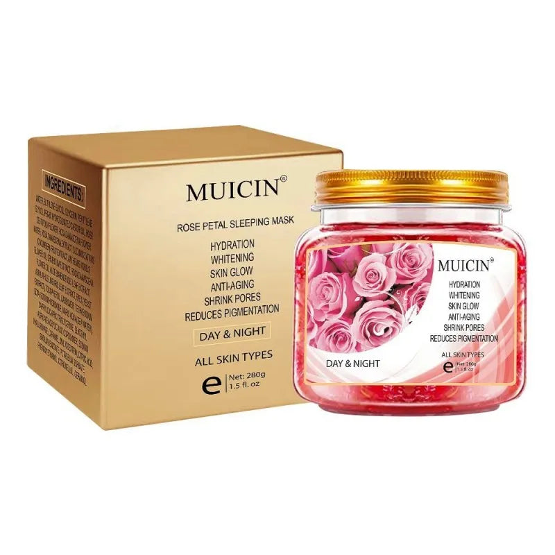 muicin rose petal day & night sleeping mask, for all skin types, 280g main image