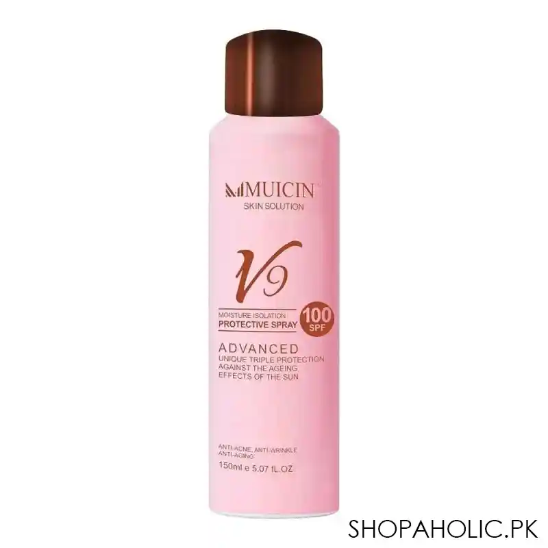 muicin v9 moisture isolation spf 100 protective spray, anti acne, anti wrinkle, anti aging, 150ml main image