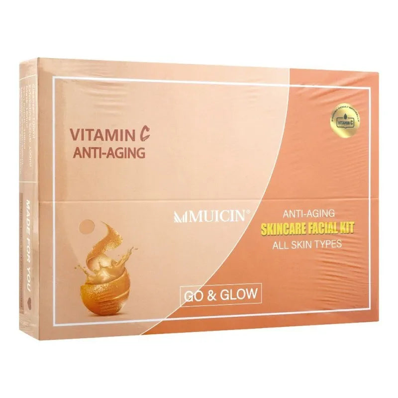 muicin vitamin c anti aging skin care facial kit, for all skin types main image