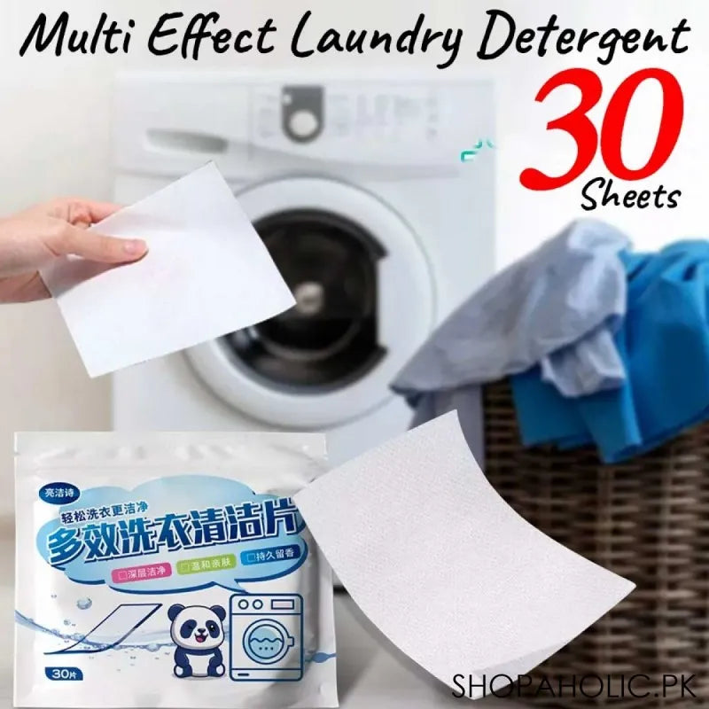 multi effect laundry detergent washing paper sheets   30 pcs main image