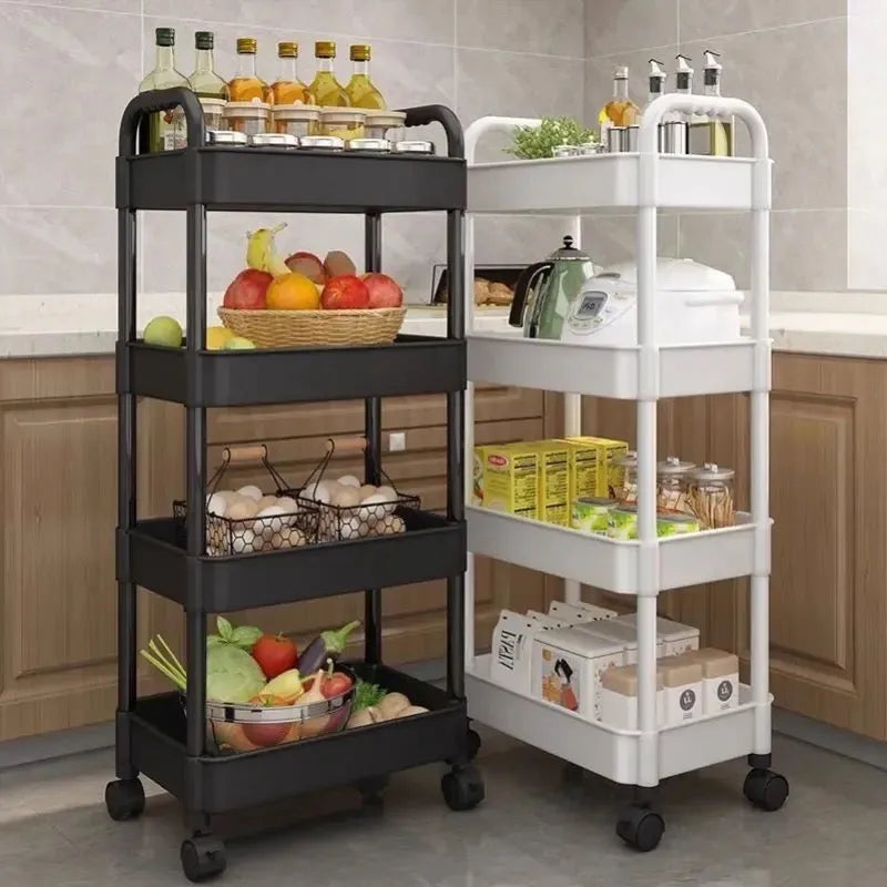 multi layer kitchen trolley metal rolling cart image3