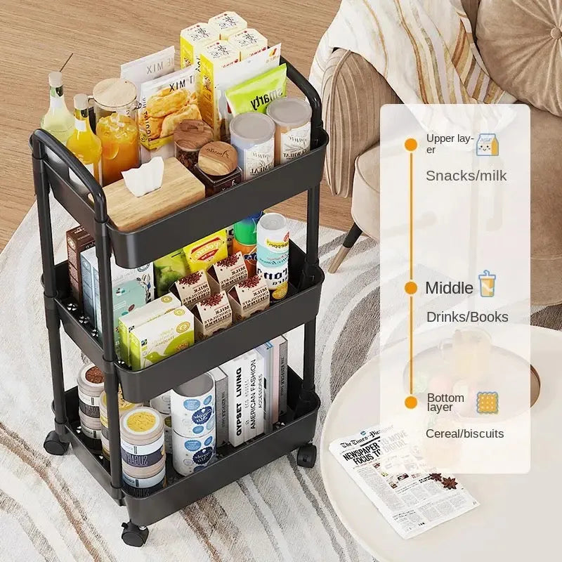 multi layer kitchen trolley metal rolling cart image4