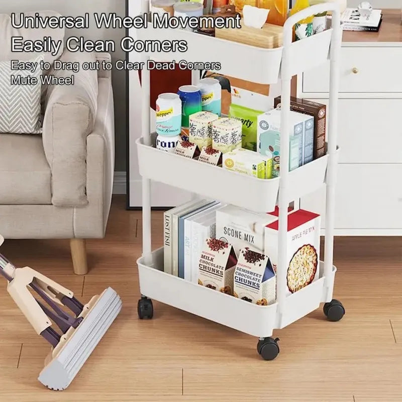 multi layer kitchen trolley metal rolling cart image5