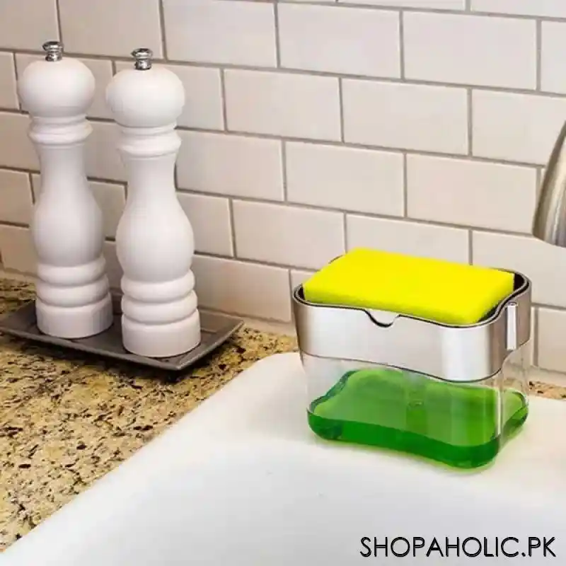 multi press soap dispenser + sponge box image3