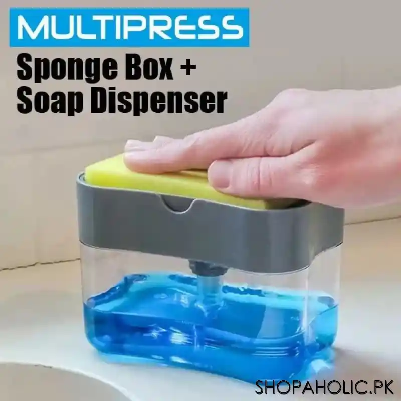 multi press soap dispenser + sponge box main image