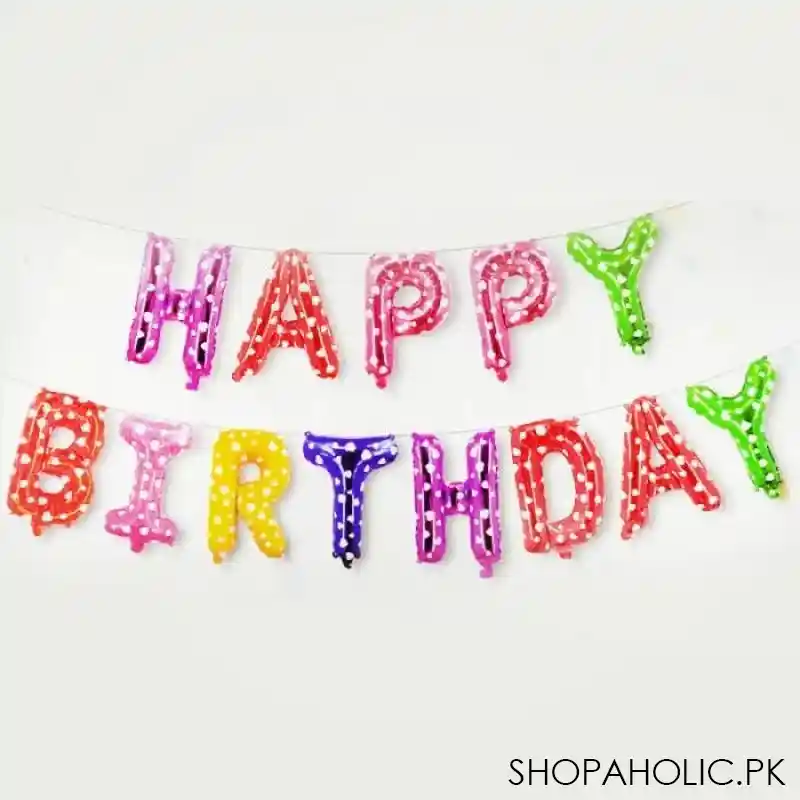 multicolor dotted birthday foil balloon image3